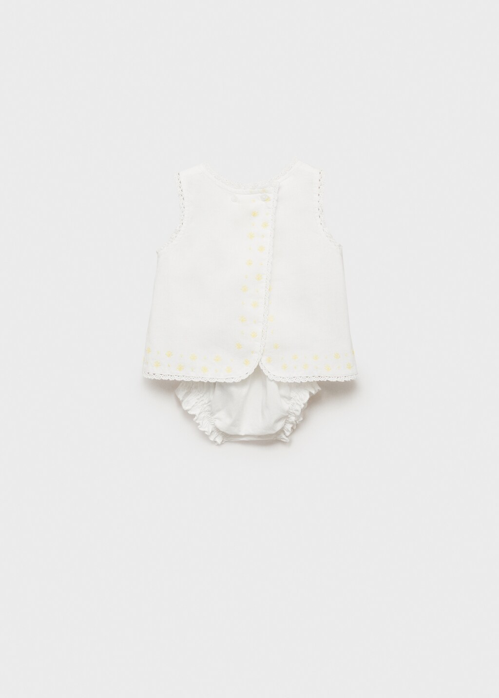 Dress and frog with embroidered details