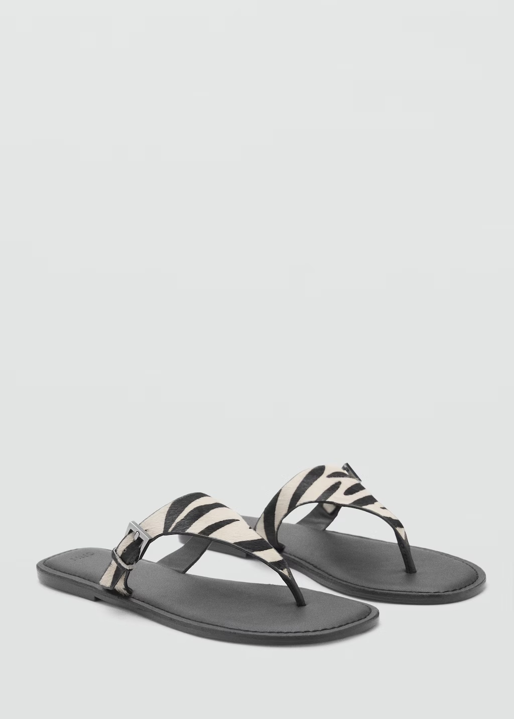 Animal-print leather sandals