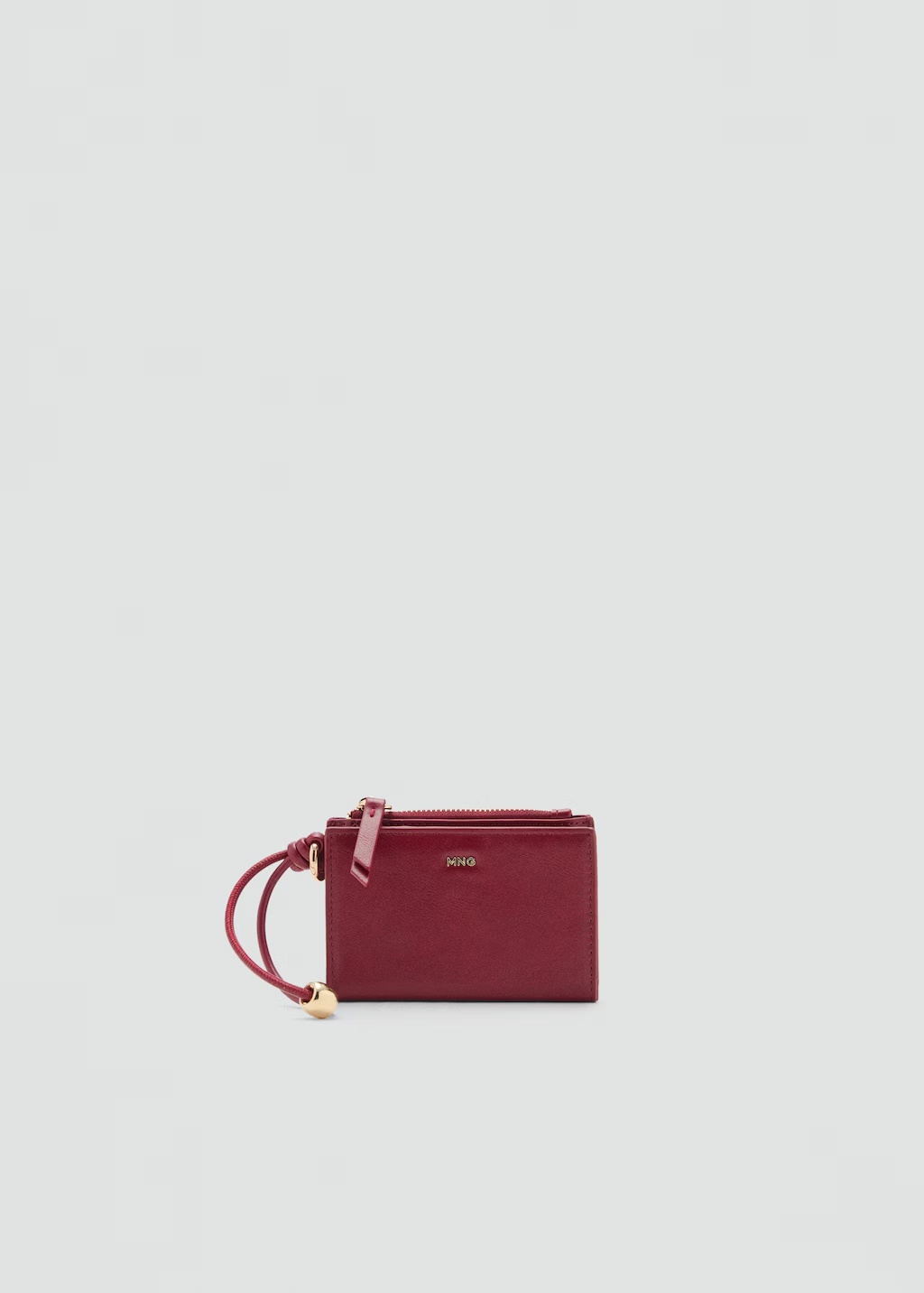 Leather-effect wallet with zipper