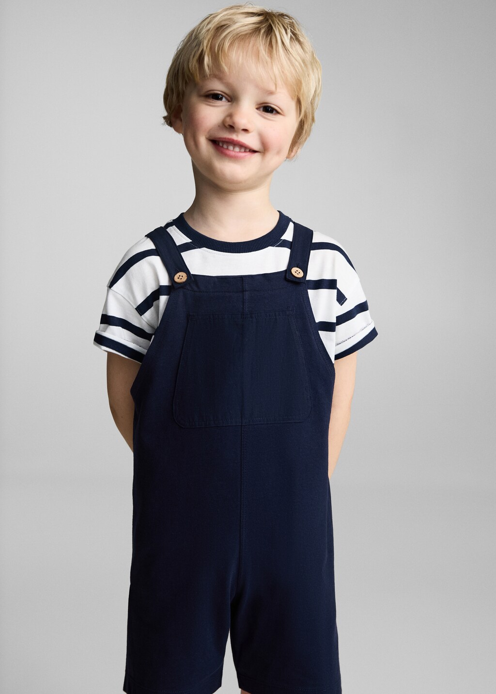Cotton knit dungarees