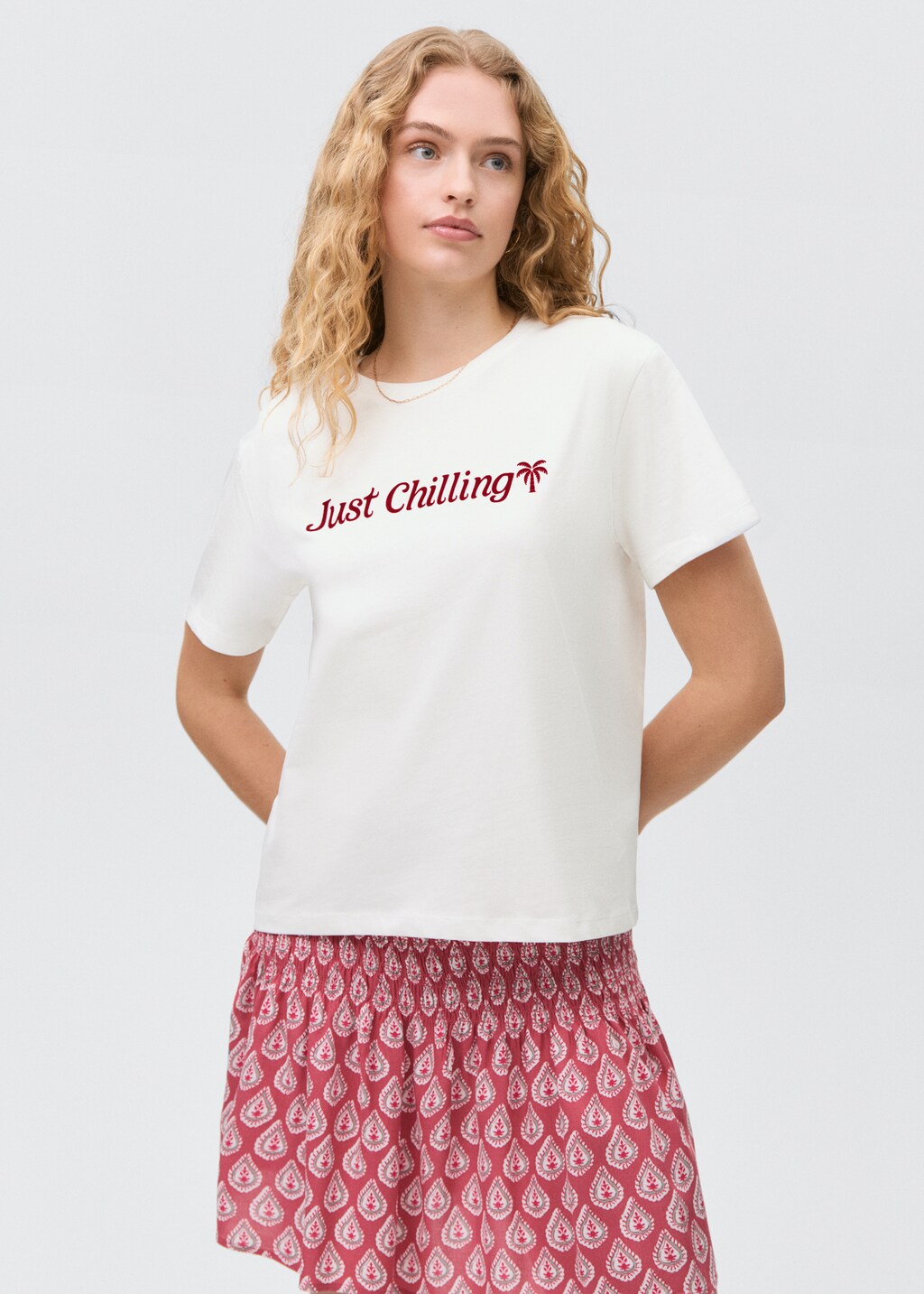 Flocked t-shirt with message