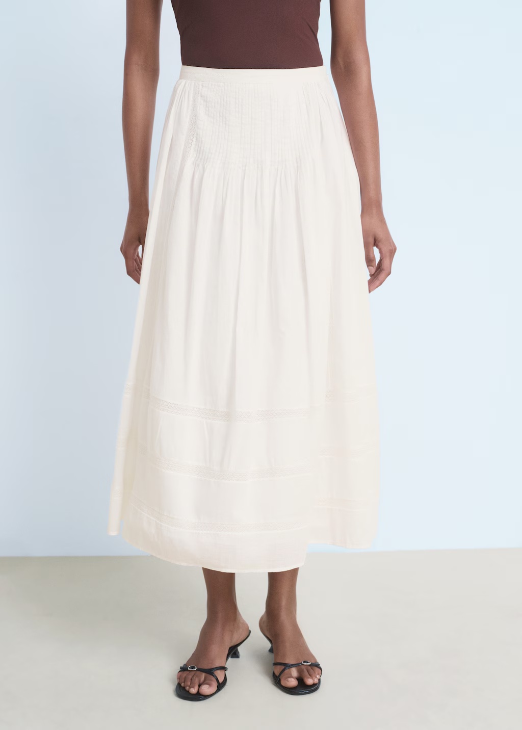 Lace cotton skirt