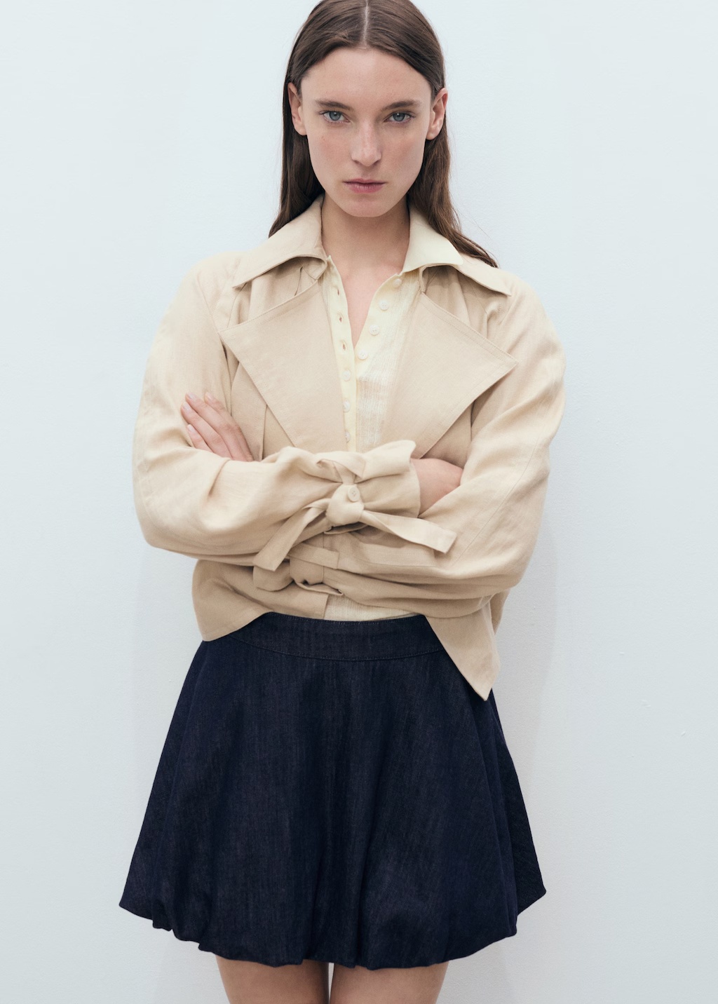 Balloon denim skirt