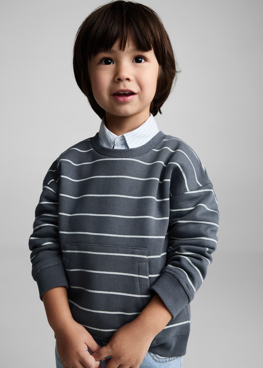 Striped cotton-blend sweatshirt
