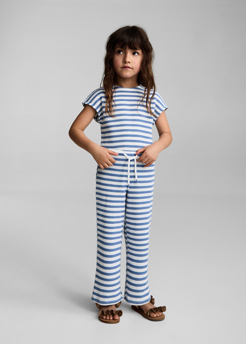 Striped long jumpsuit