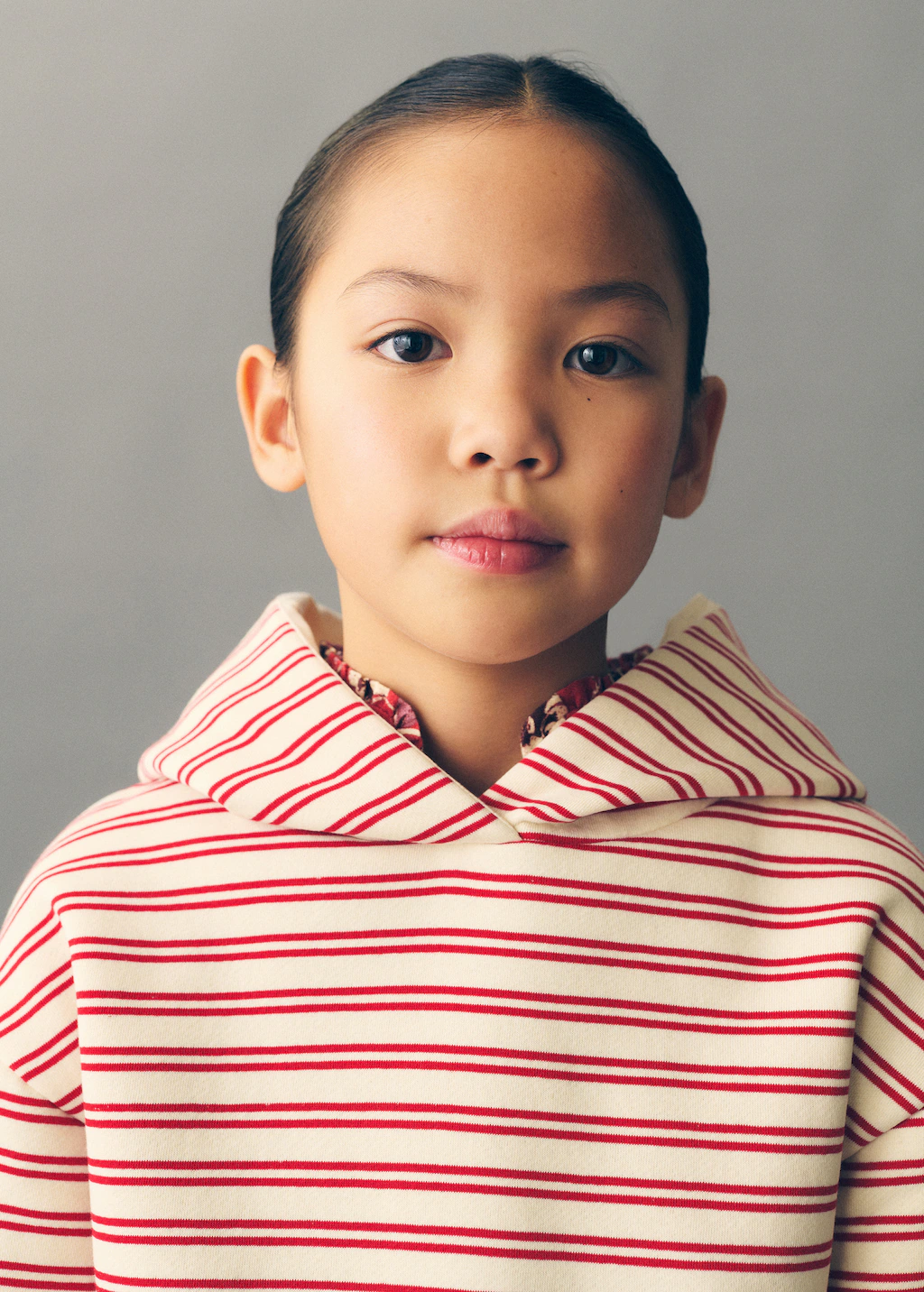 Striped hooded sweatshirt