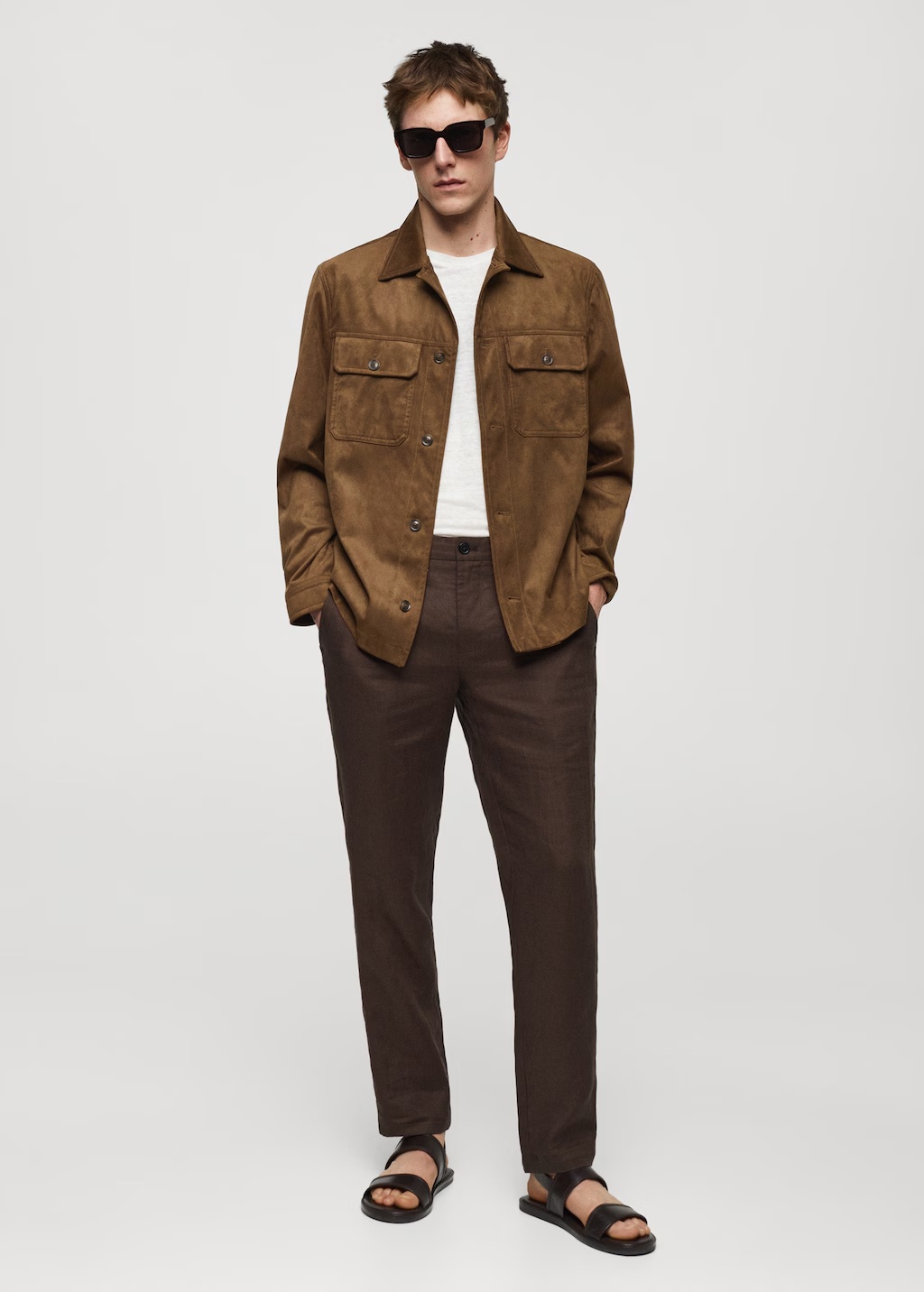 Suede effect overshirt with pockets 3 Suede effect overshirt with pockets