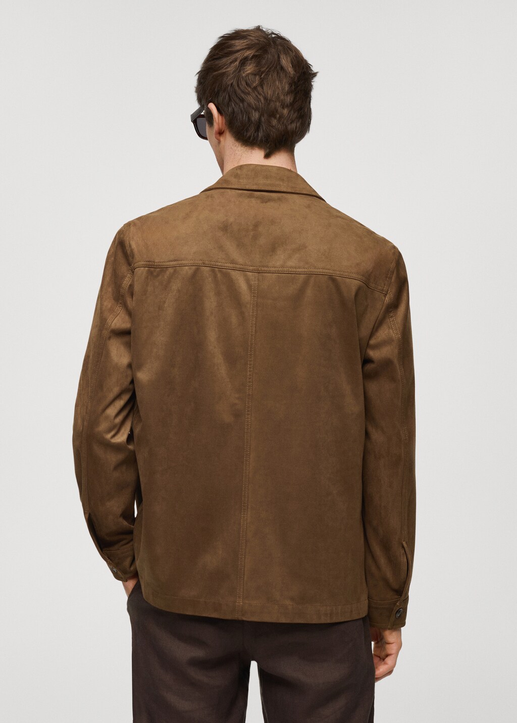 Suede effect overshirt with pockets 4 Suede effect overshirt with pockets