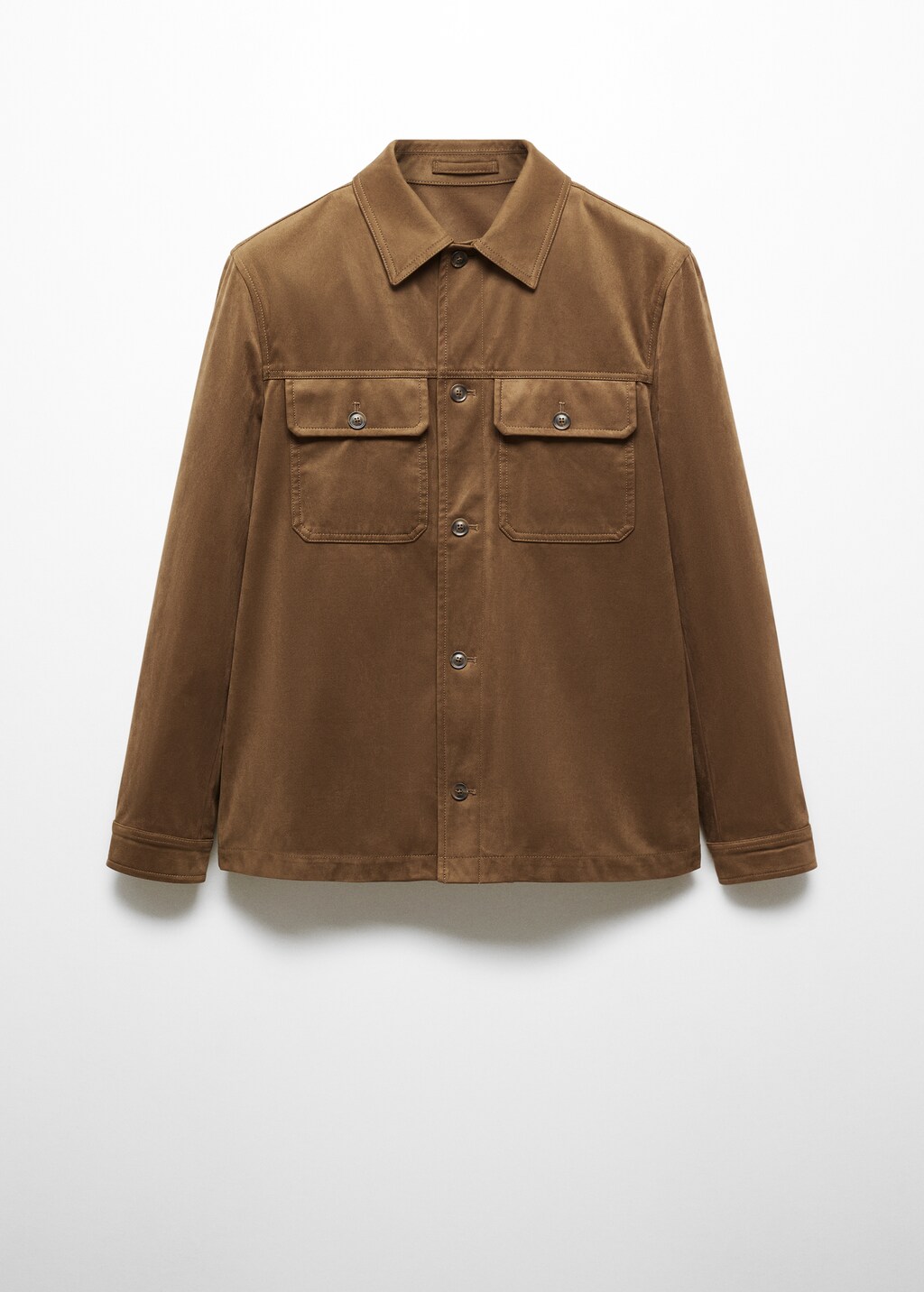 Suede effect overshirt with pockets 8 Suede effect overshirt with pockets