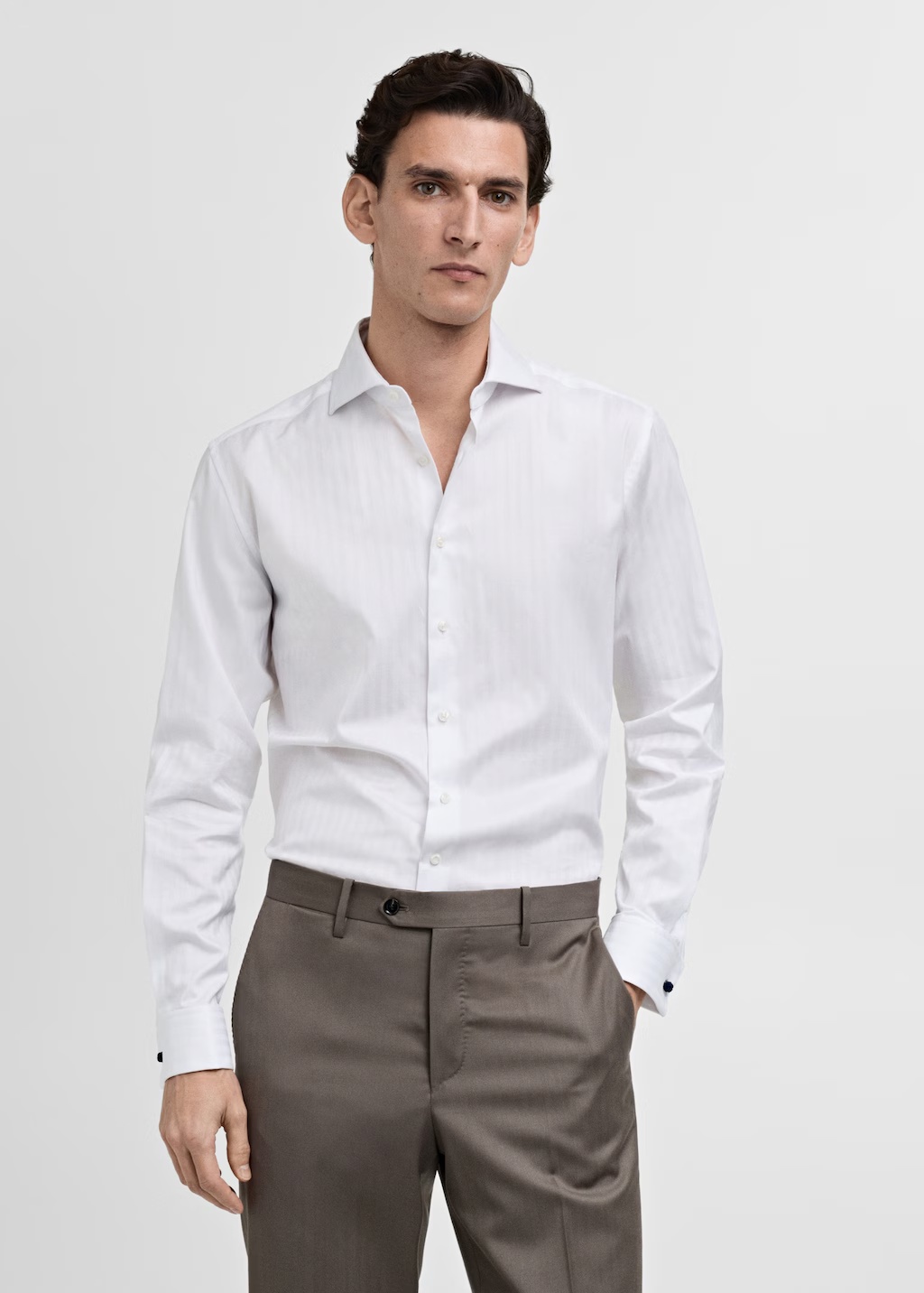 100% cotton slim-fit suit shirt
