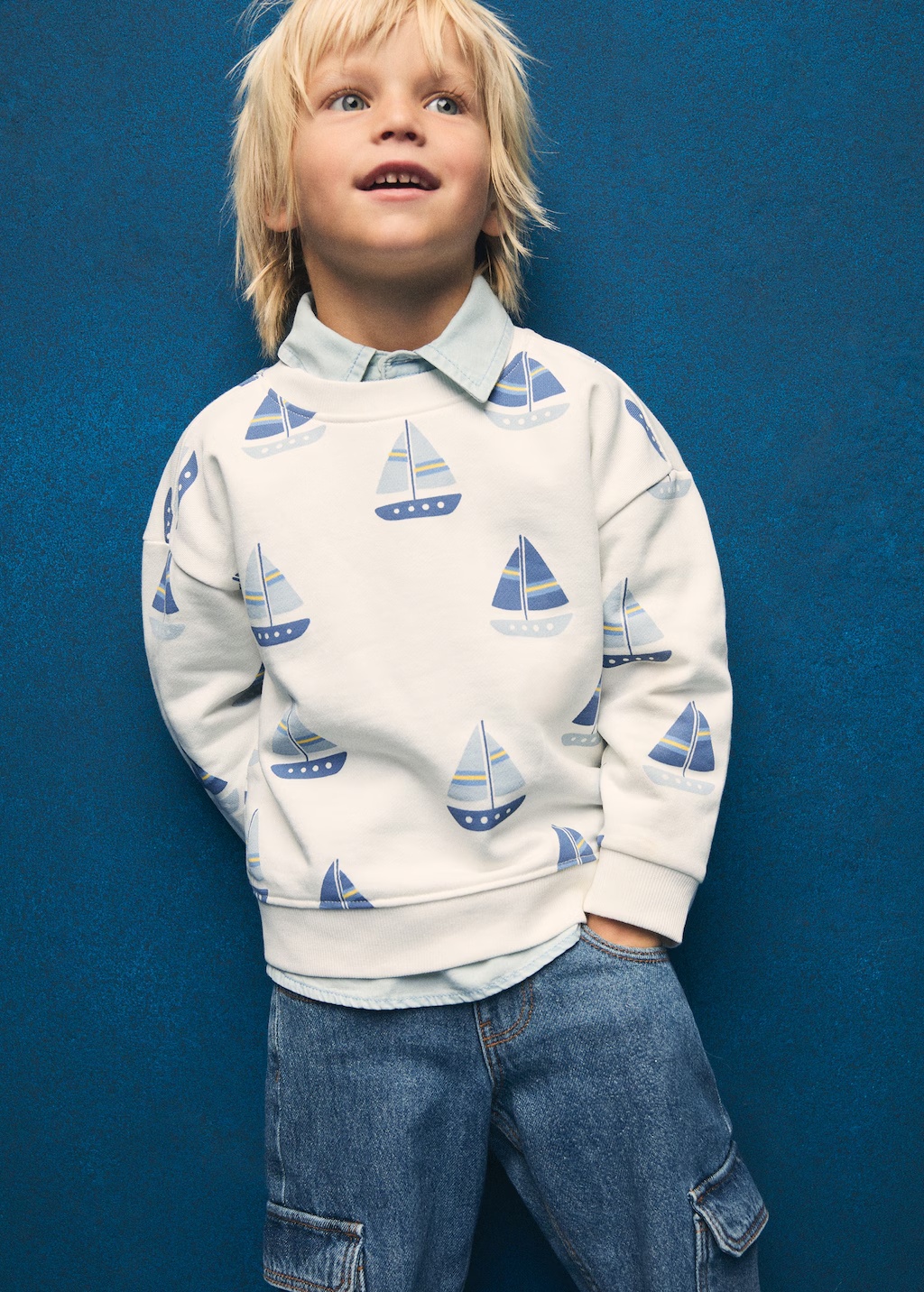 Printed cotton sweatshirt