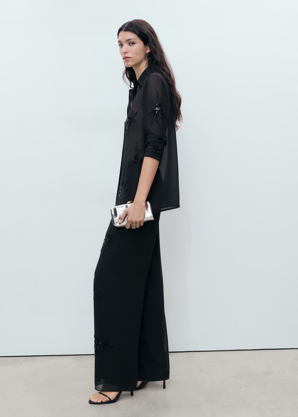 Rhinestone-embroidered pants 3 Rhinestone-embroidered pants