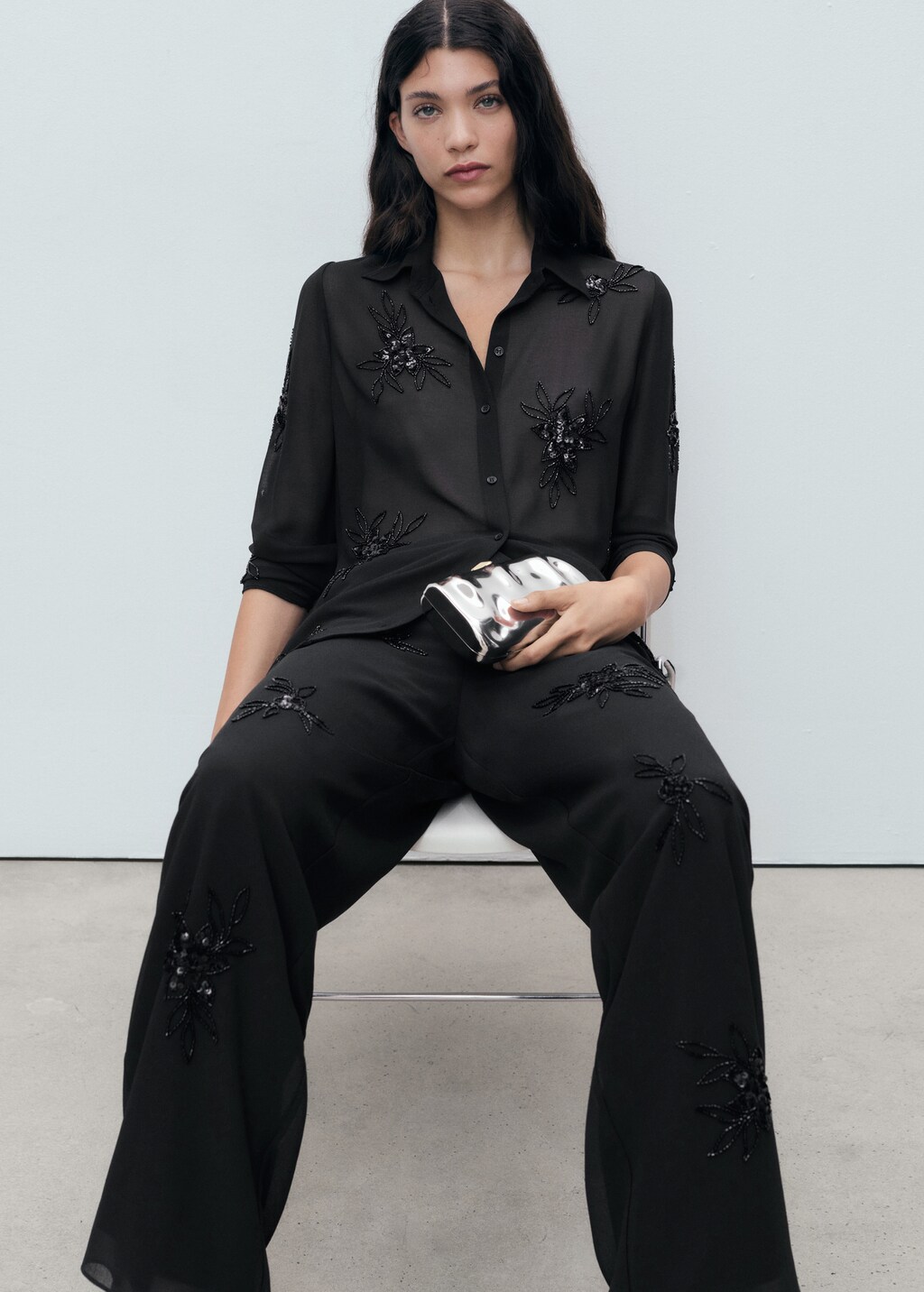 Rhinestone-embroidered pants 5 Rhinestone-embroidered pants