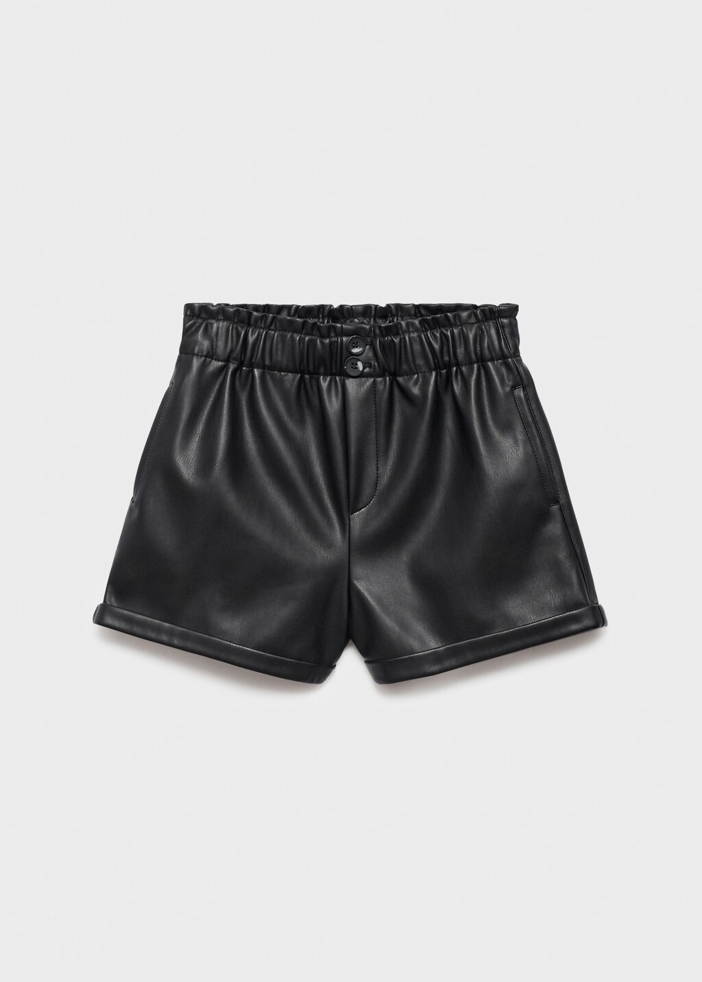 Leather-effect shorts