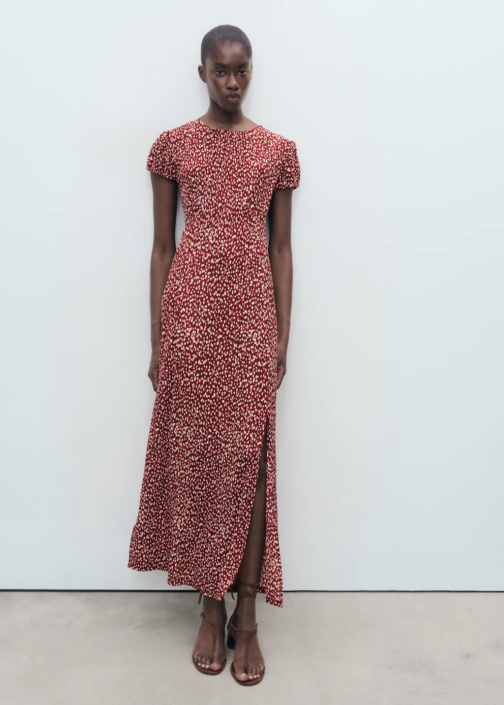 Printed dress with side opening 3 Printed dress with side opening