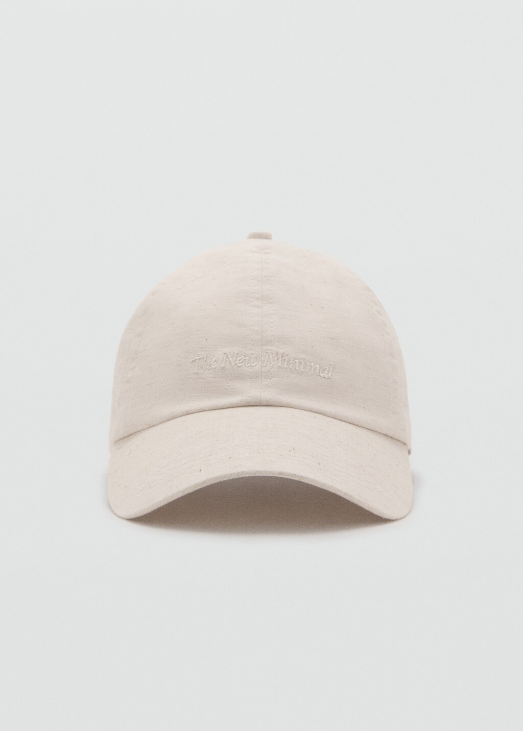 Linen-blend cap with embroidered message