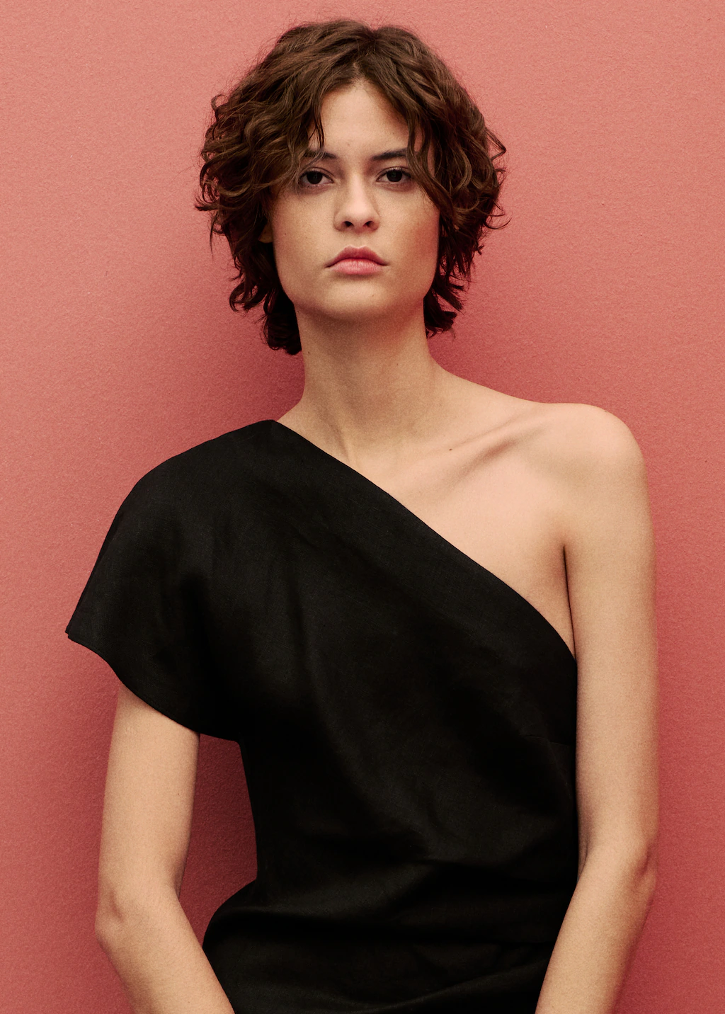 Asymmetrical linen dress