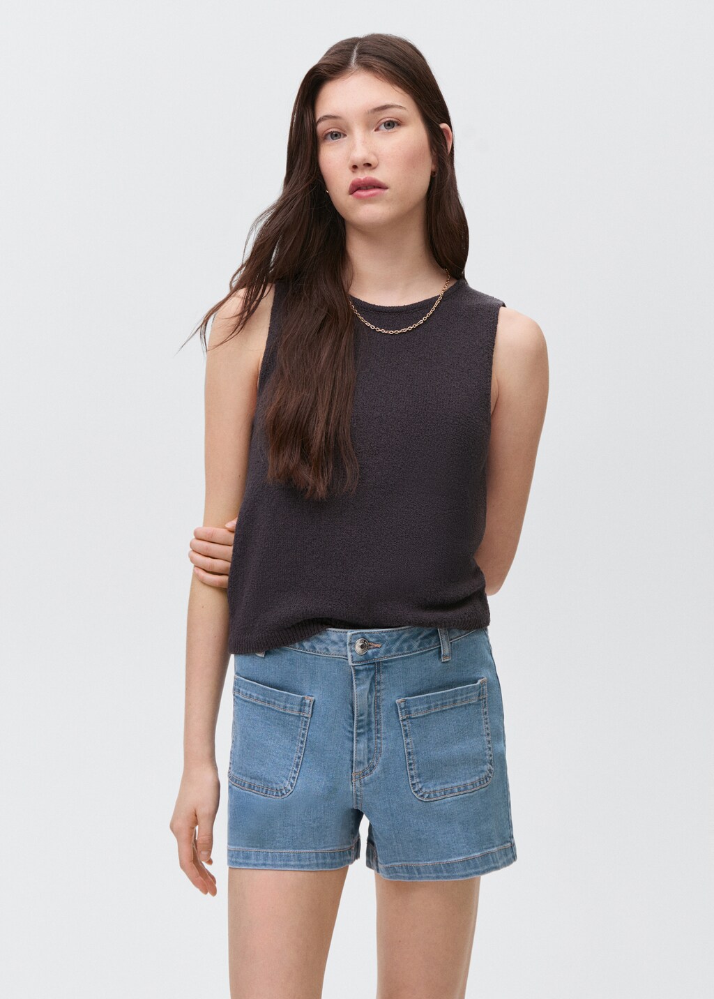 Denim shorts with pockets