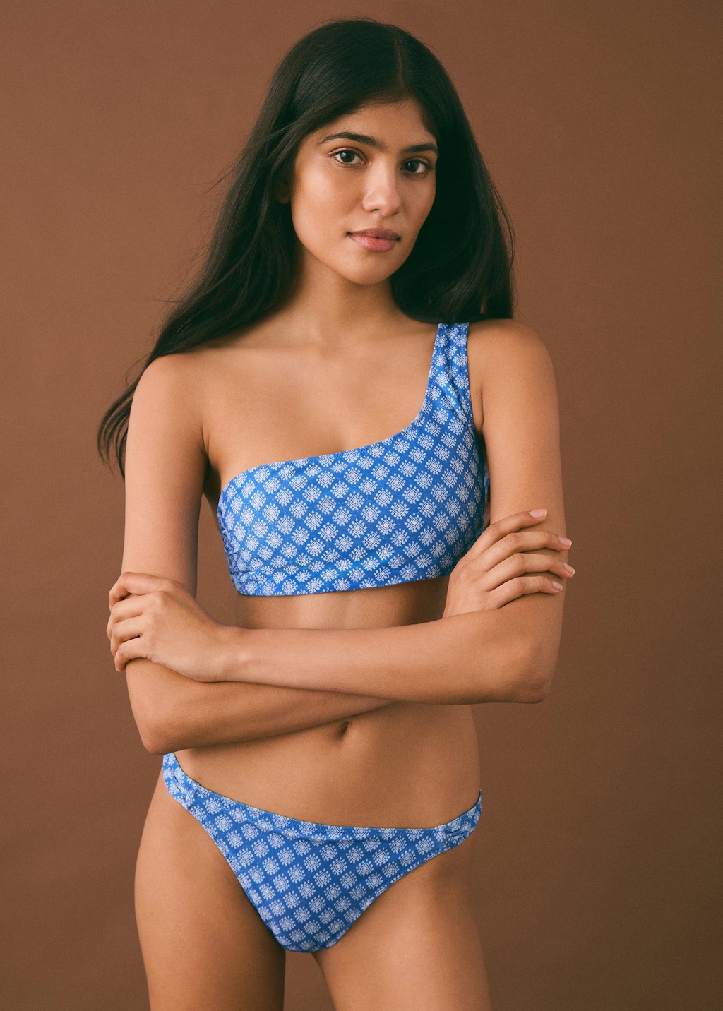 Asymmetrical printed bikini