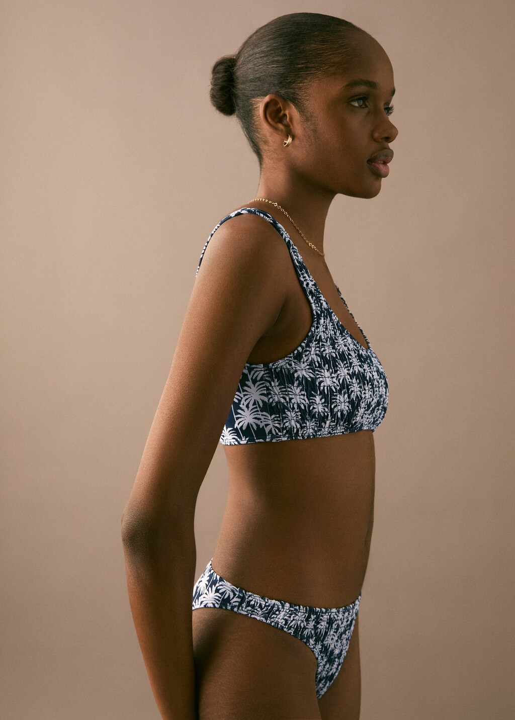 Ruched printed bikini