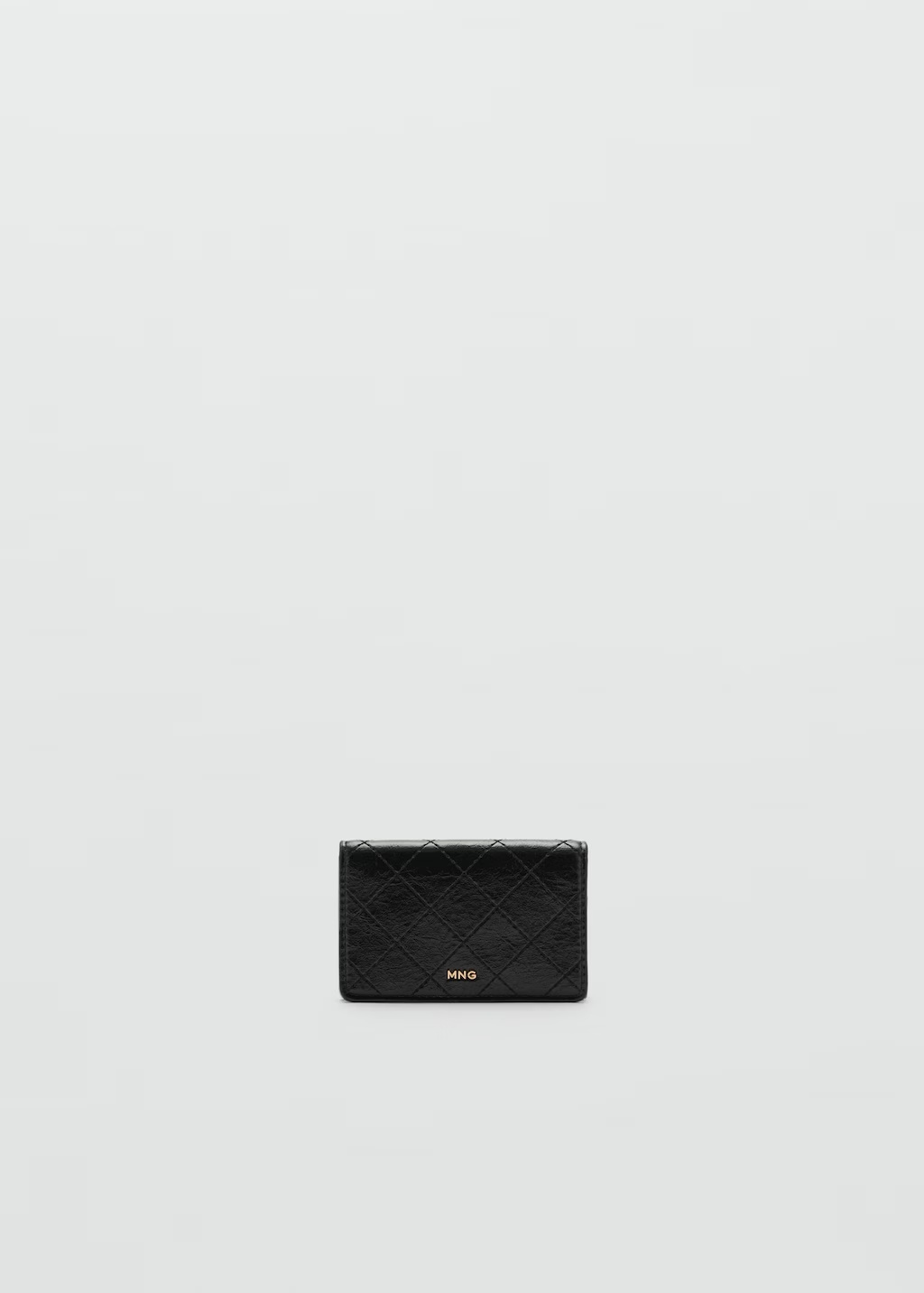 Coin purse with flap and decorative stitching
