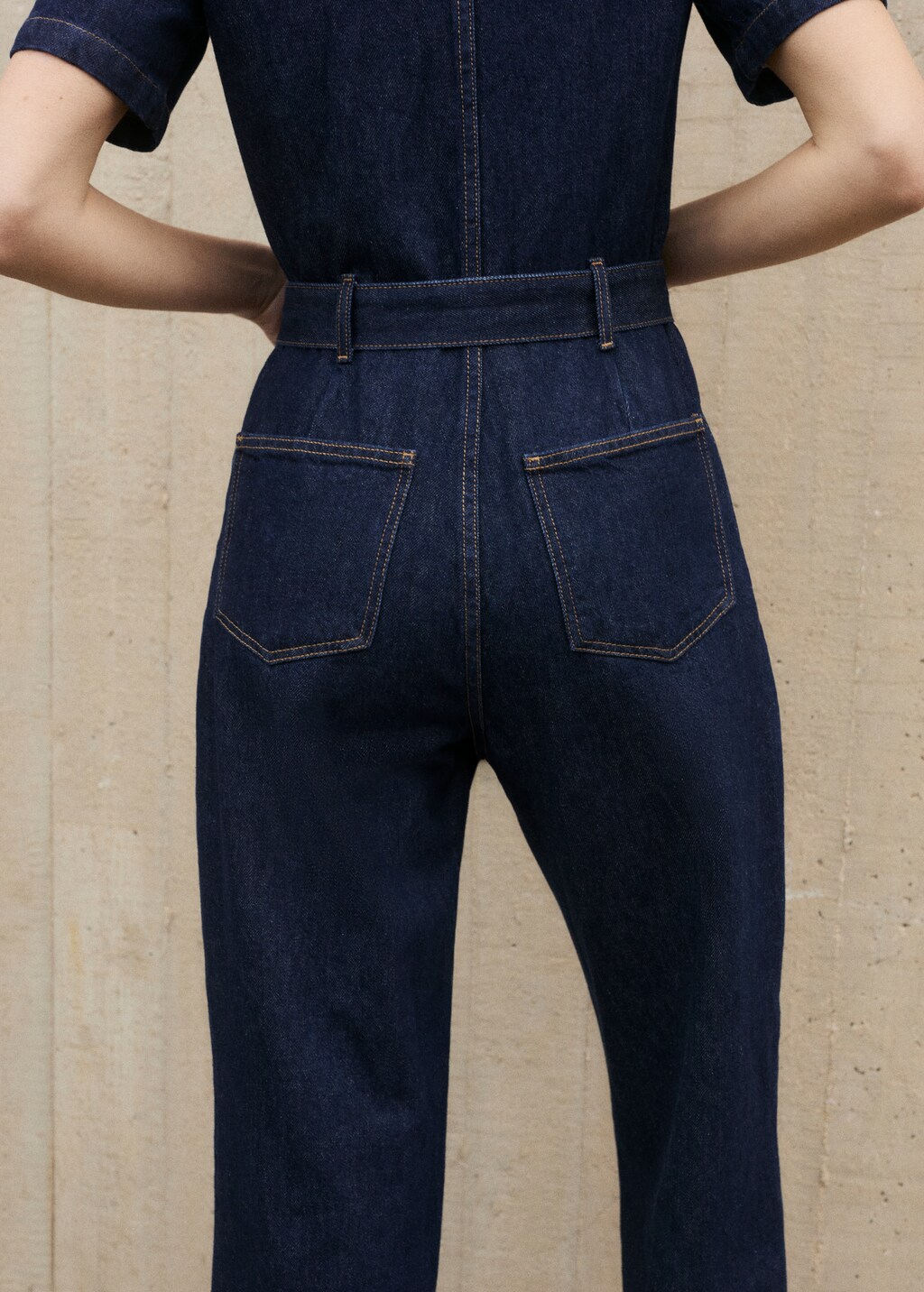 Short-sleeved denim jumpsuit 4 Short-sleeved denim jumpsuit