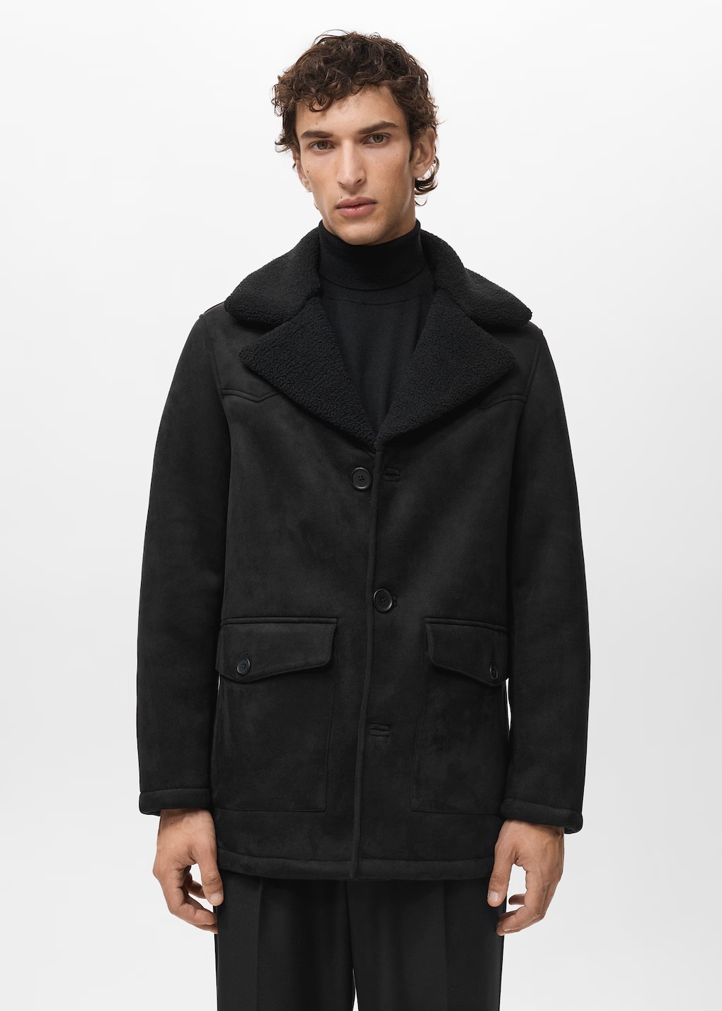 Shearling suede effect jacket