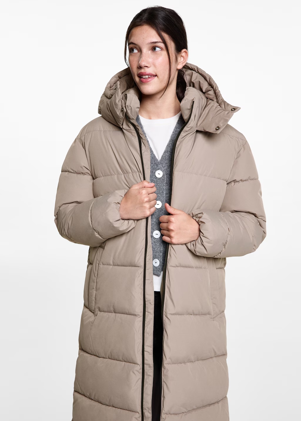 Quilted long coat