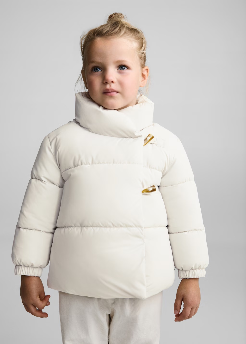 Padded anorak with fur-effect interior