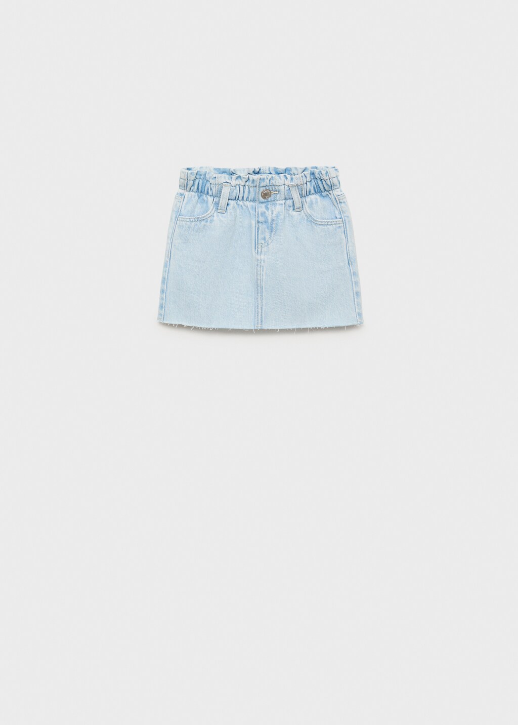 Denim skirt with frayed hem