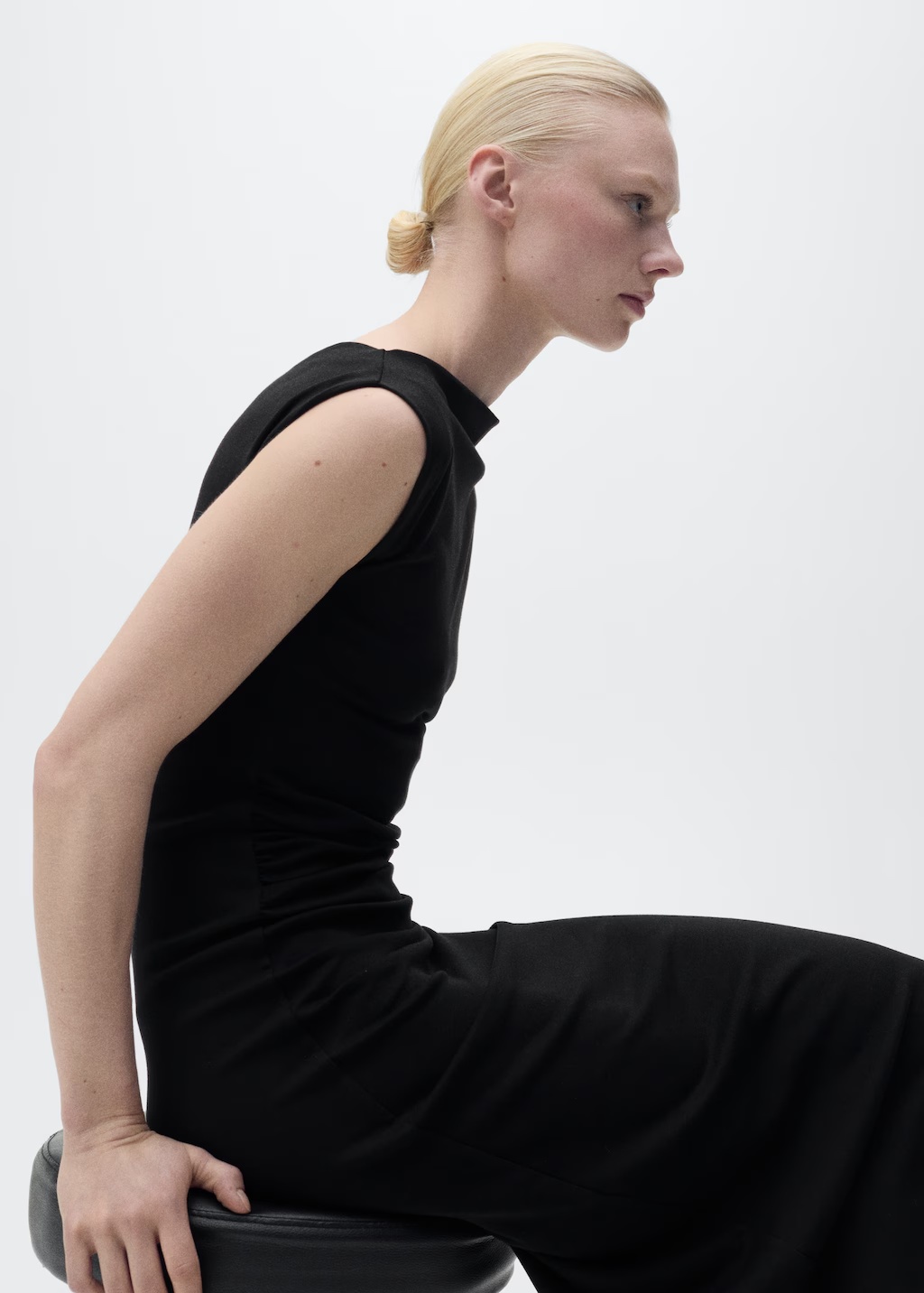 Draped midi-dress