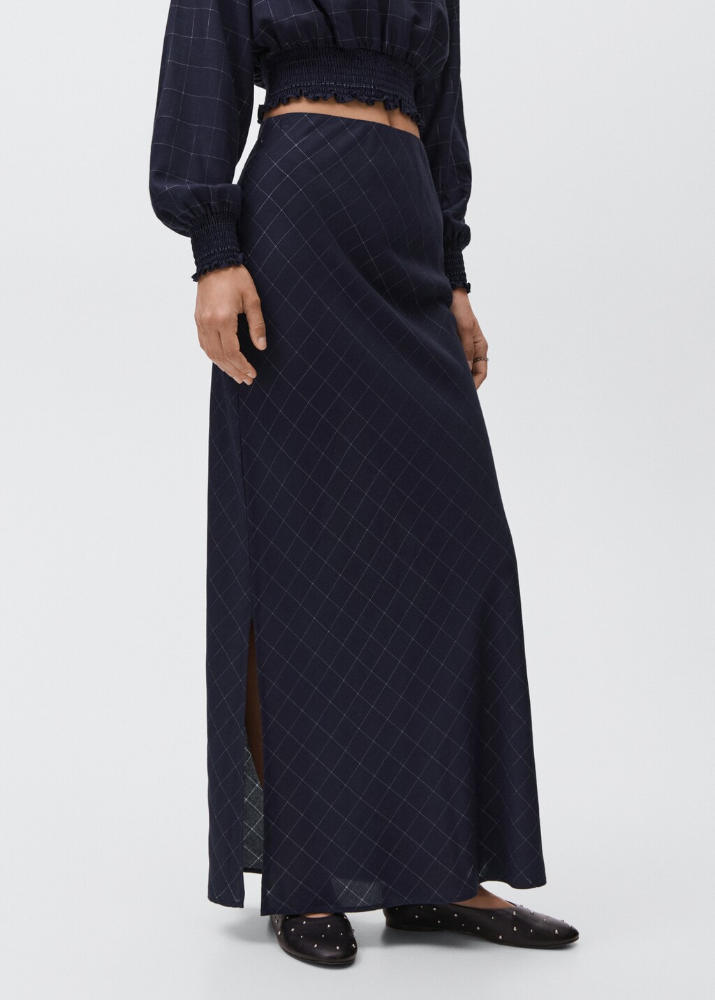 Lurex checked skirt