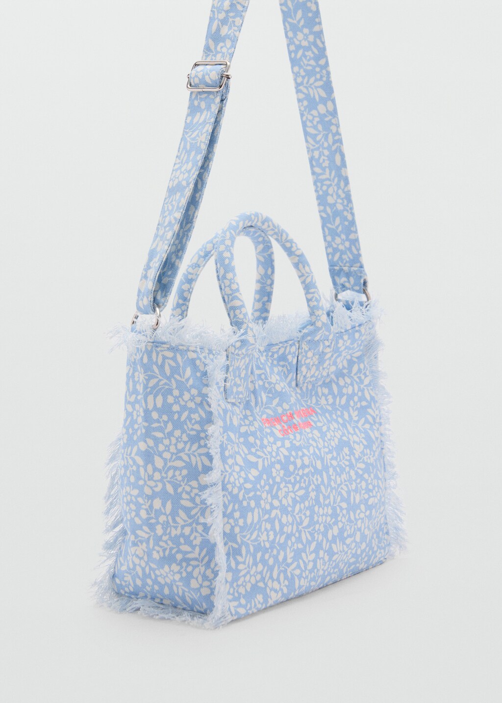 Floral-print mini tote