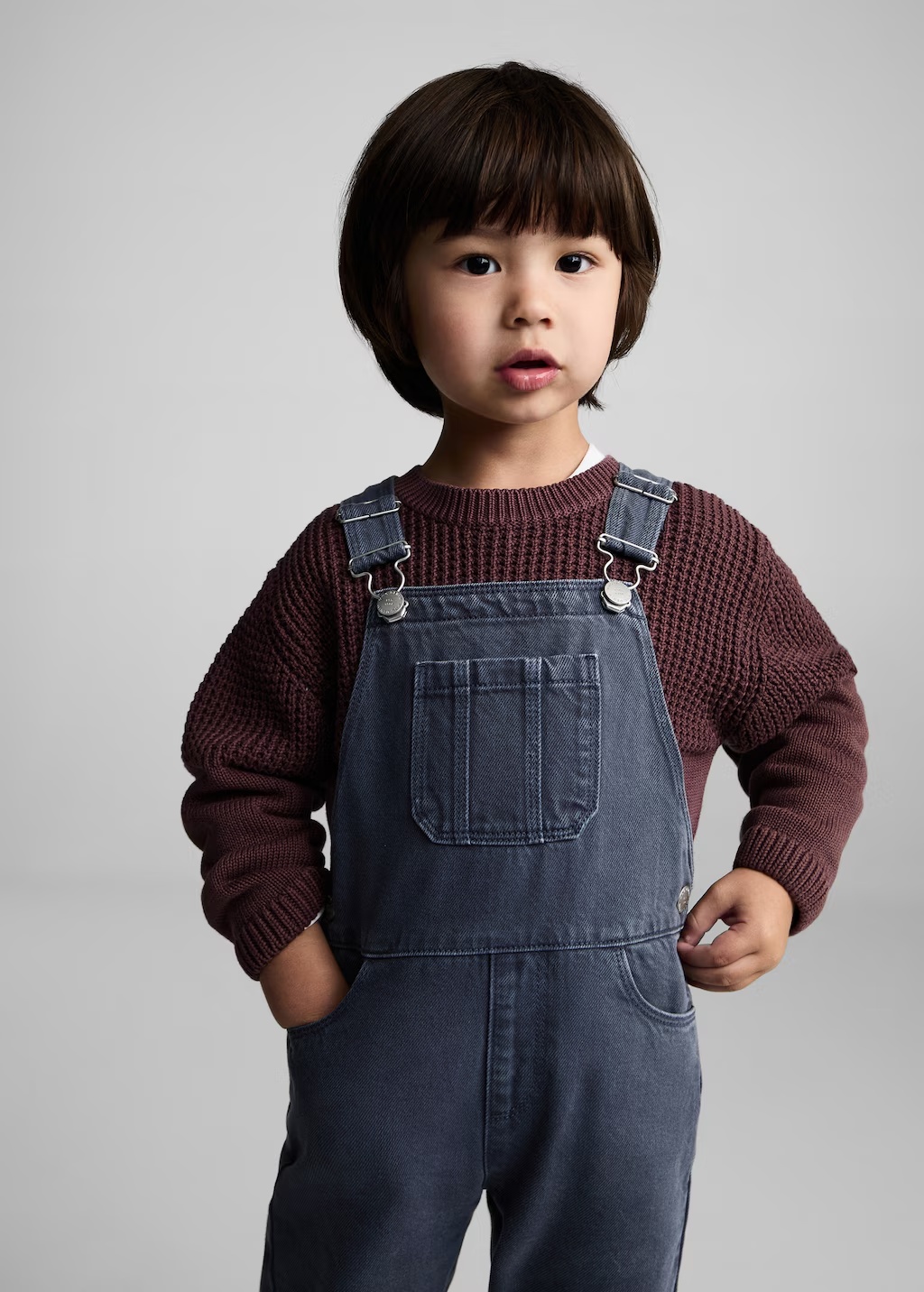 Long denim dungarees