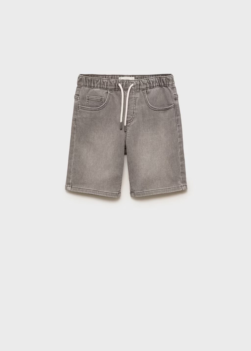 Denim bermuda shorts with drawstring