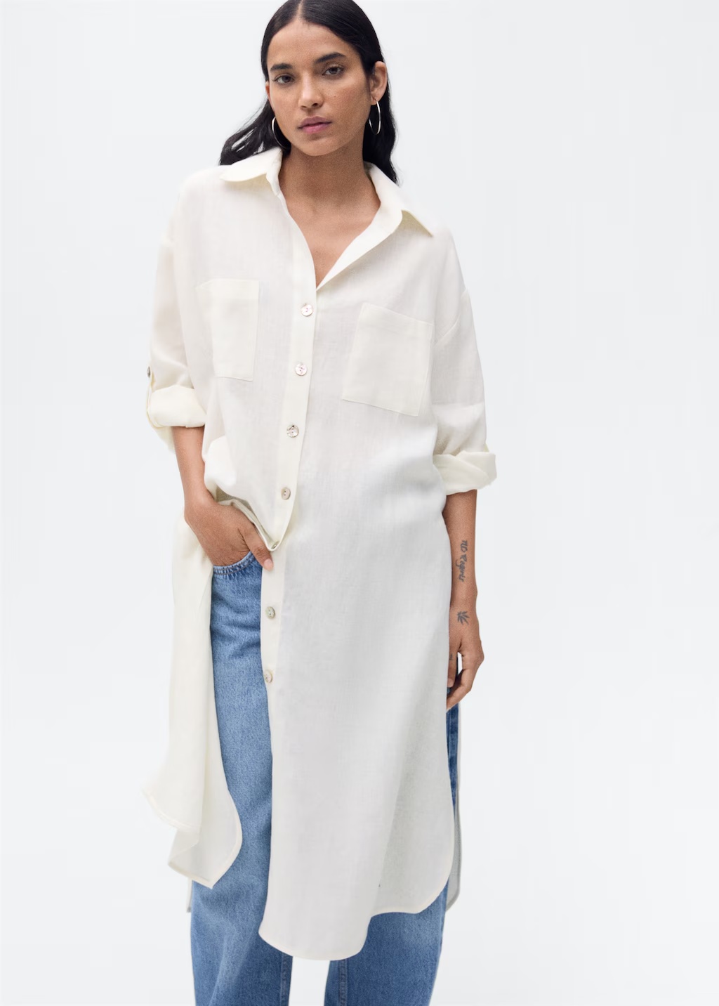 Linen long shirt