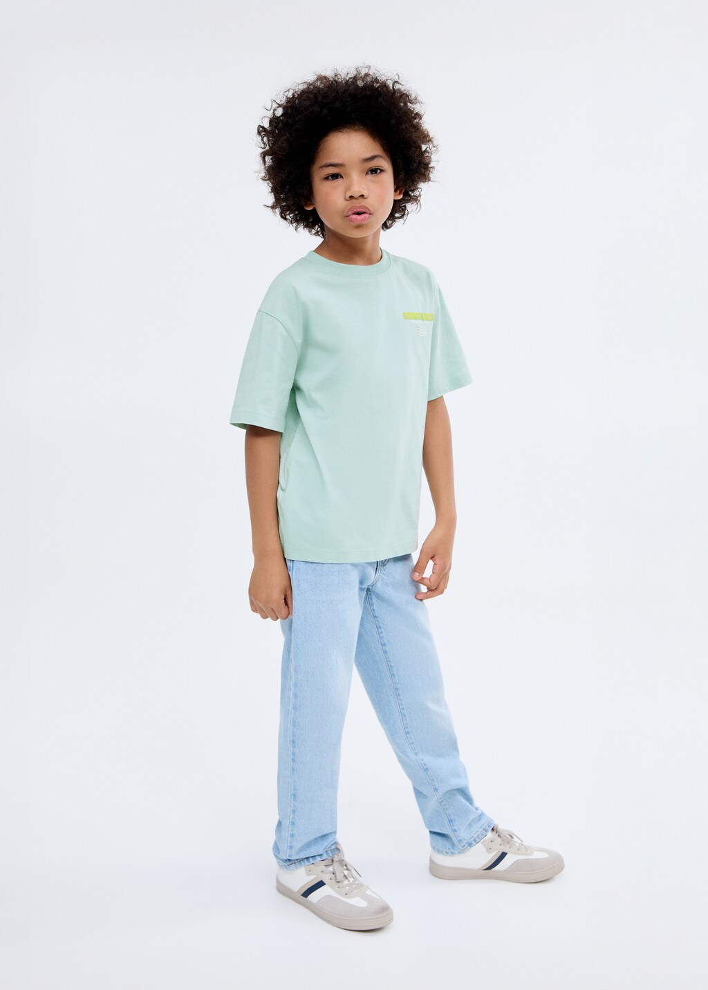 Printed embossed letters t-shirt