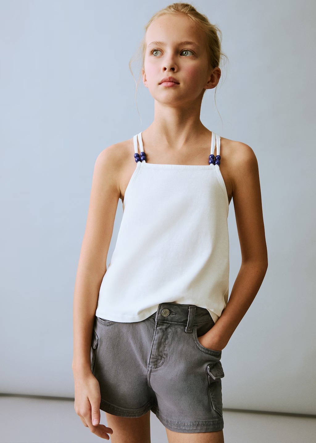Bead detail T-shirt