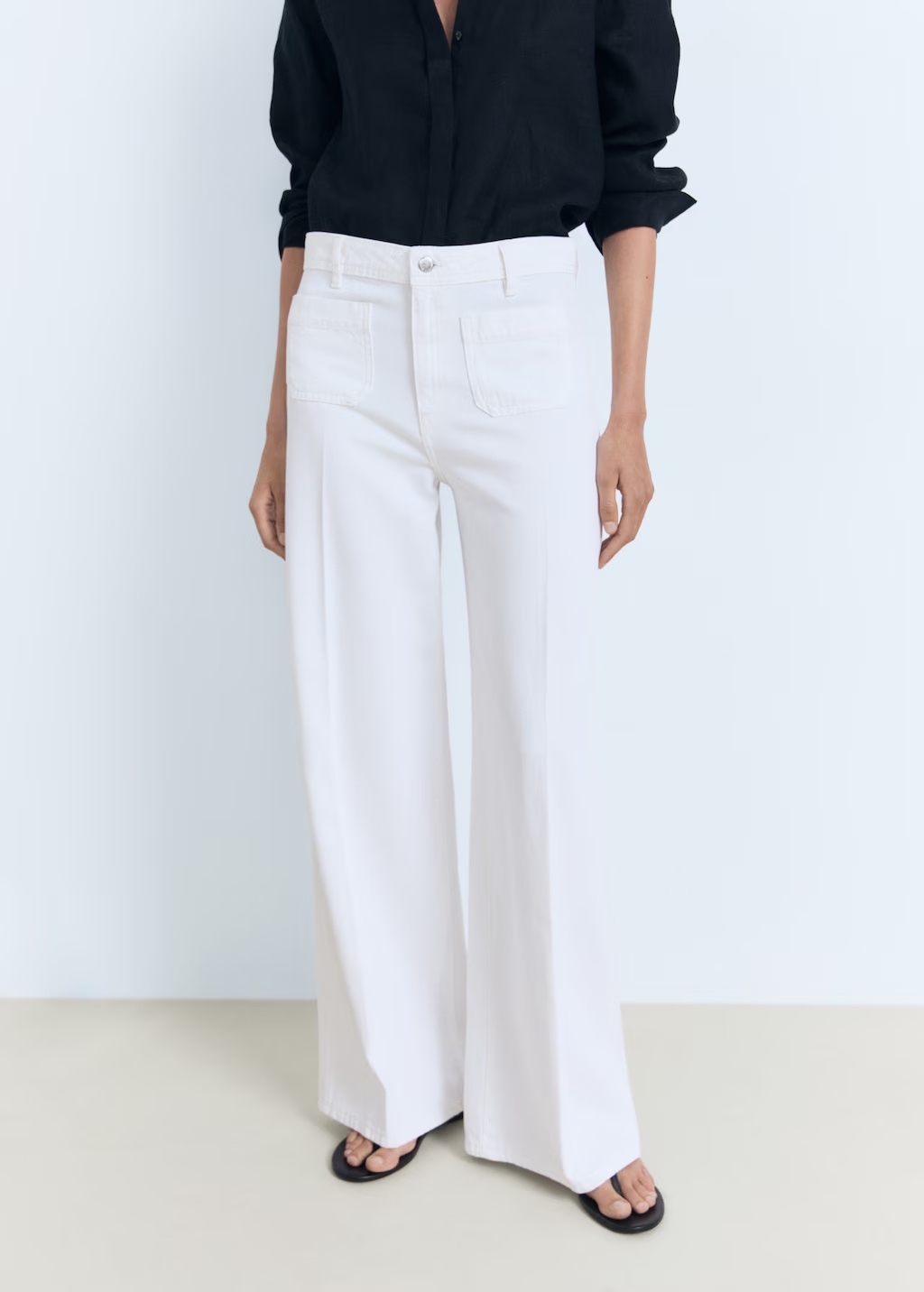 High-rise wide leg  jeans with pockets