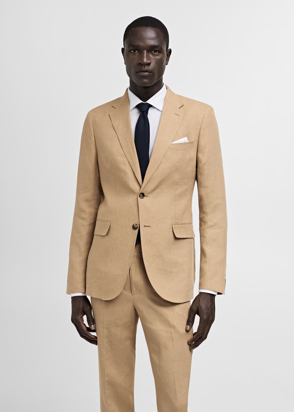100% linen slim-fit suit jacket