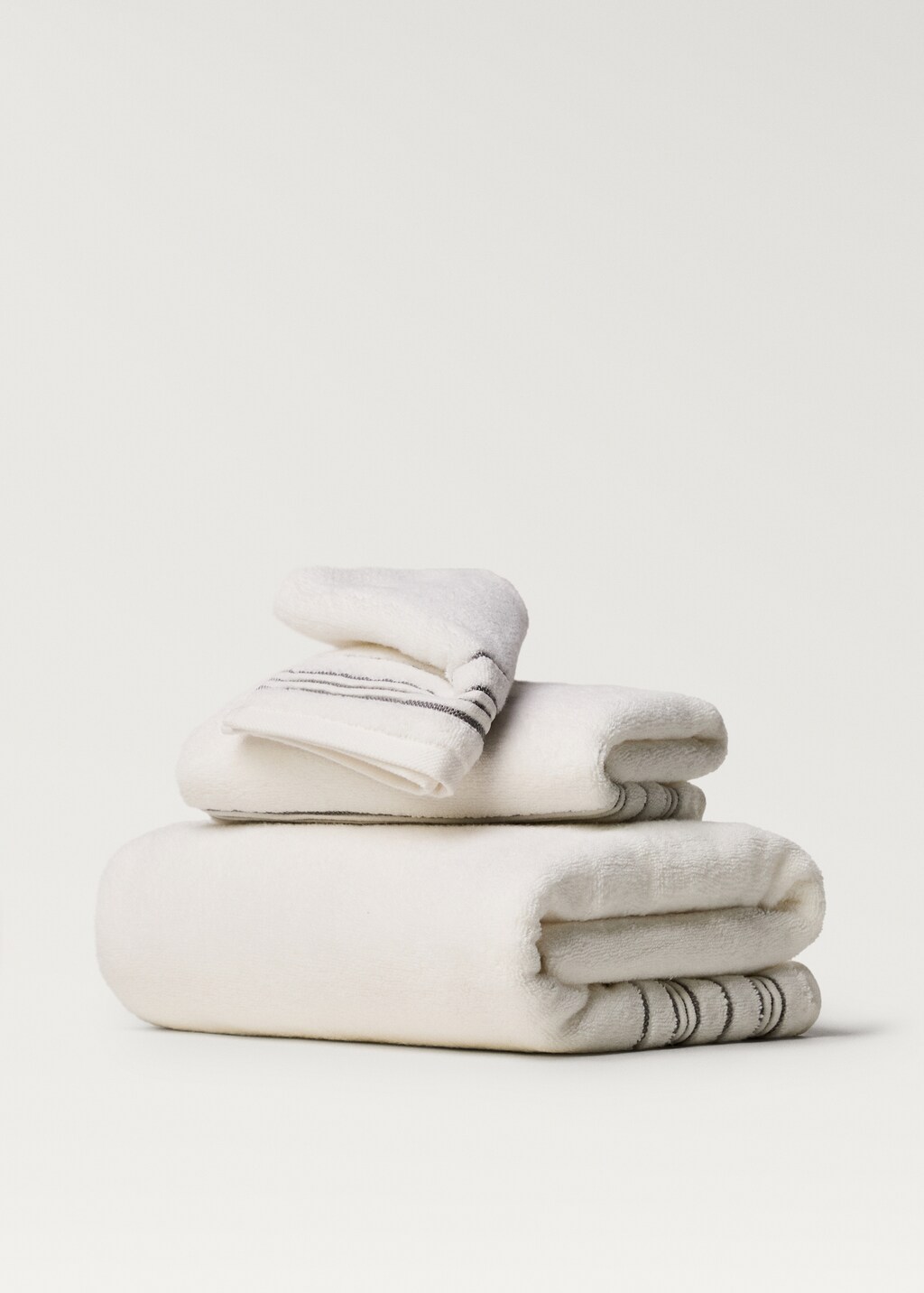 Hand towel with striped trim