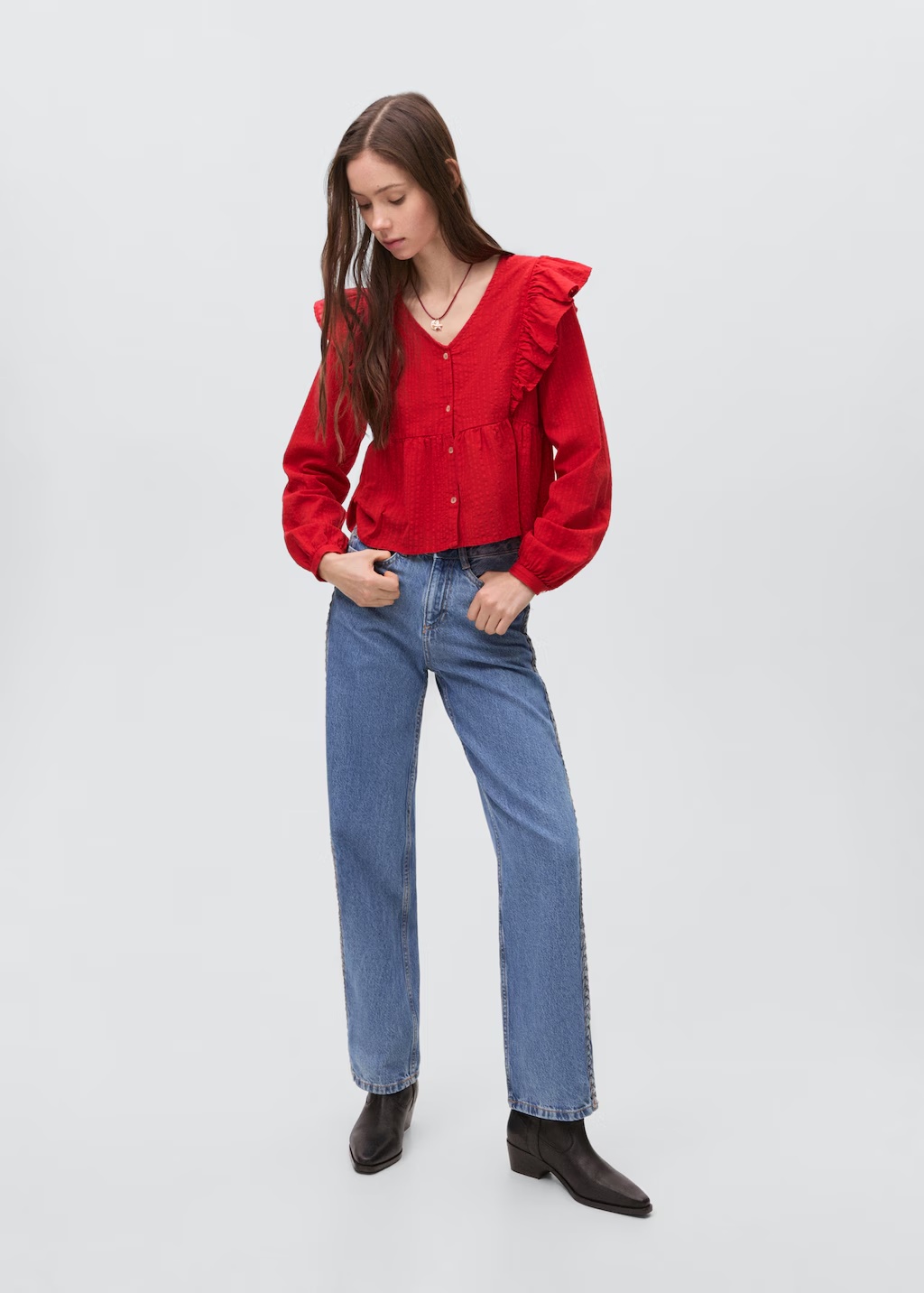 Ruffle shoulders blouse 3 Ruffle shoulders blouse