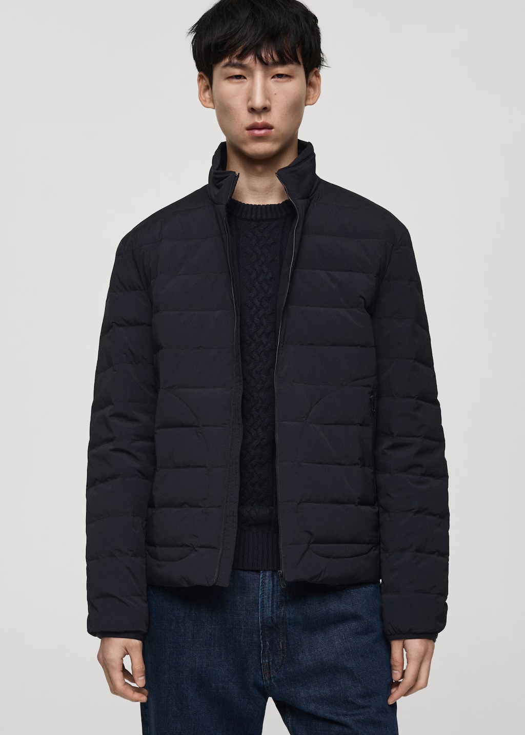 Quilted jacket with down and feather filling