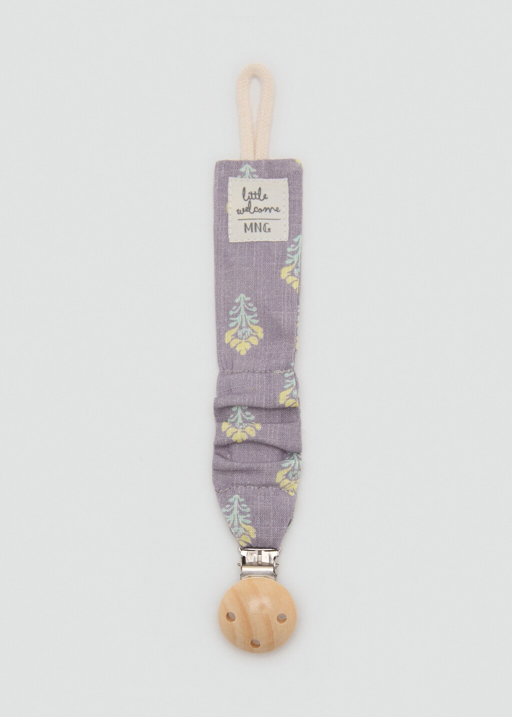 Floral cotton pacifier clip