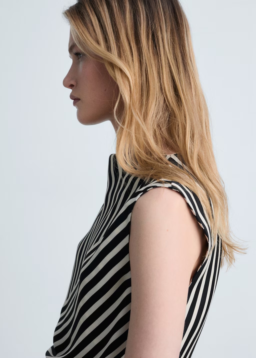 Striped perkins-neck blouse 5 Striped perkins-neck blouse