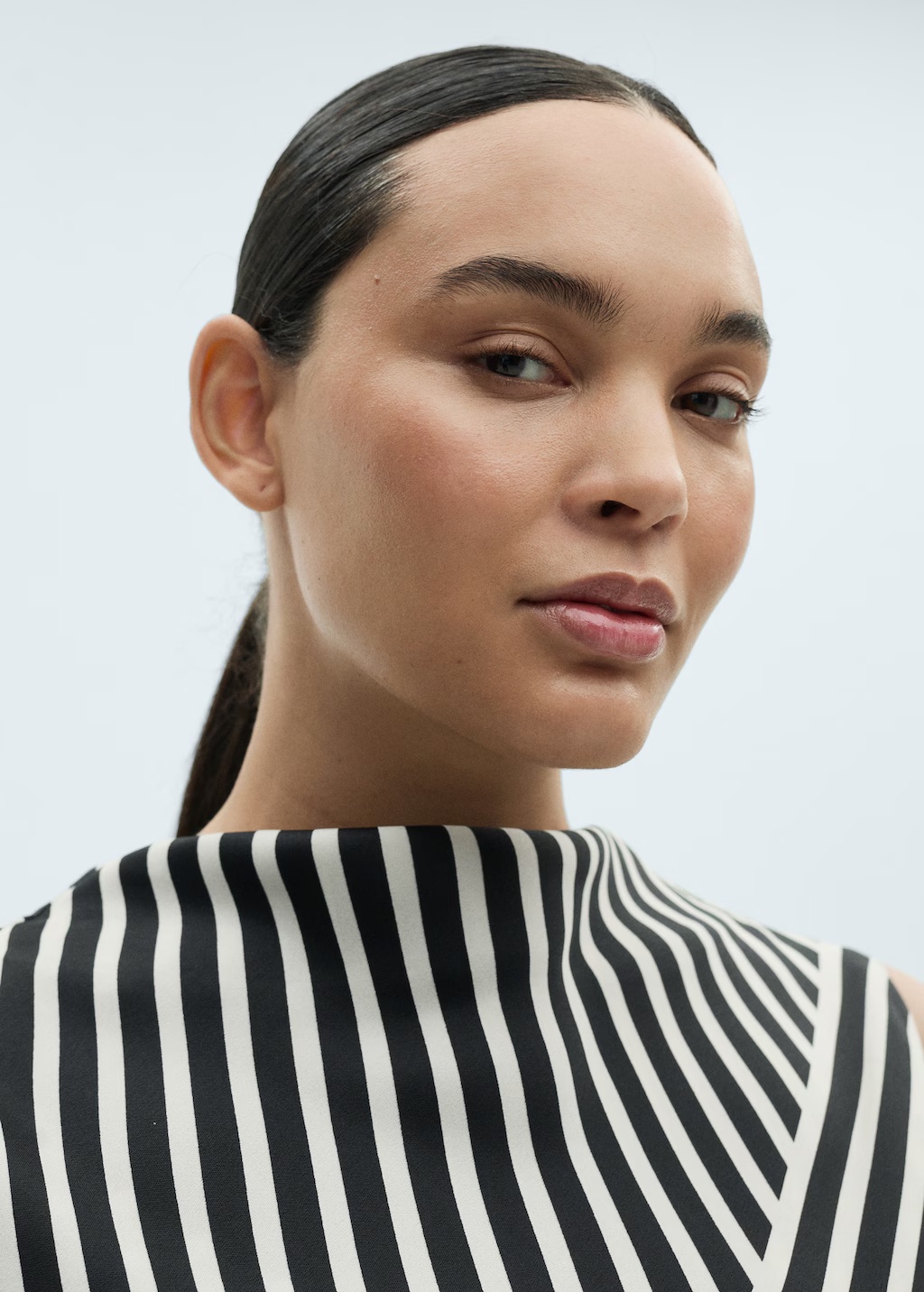 Striped perkins-neck blouse 7 Striped perkins-neck blouse
