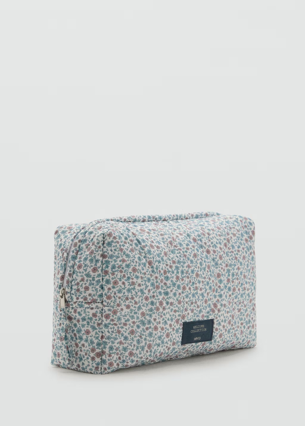 Floral-print cosmetic bag