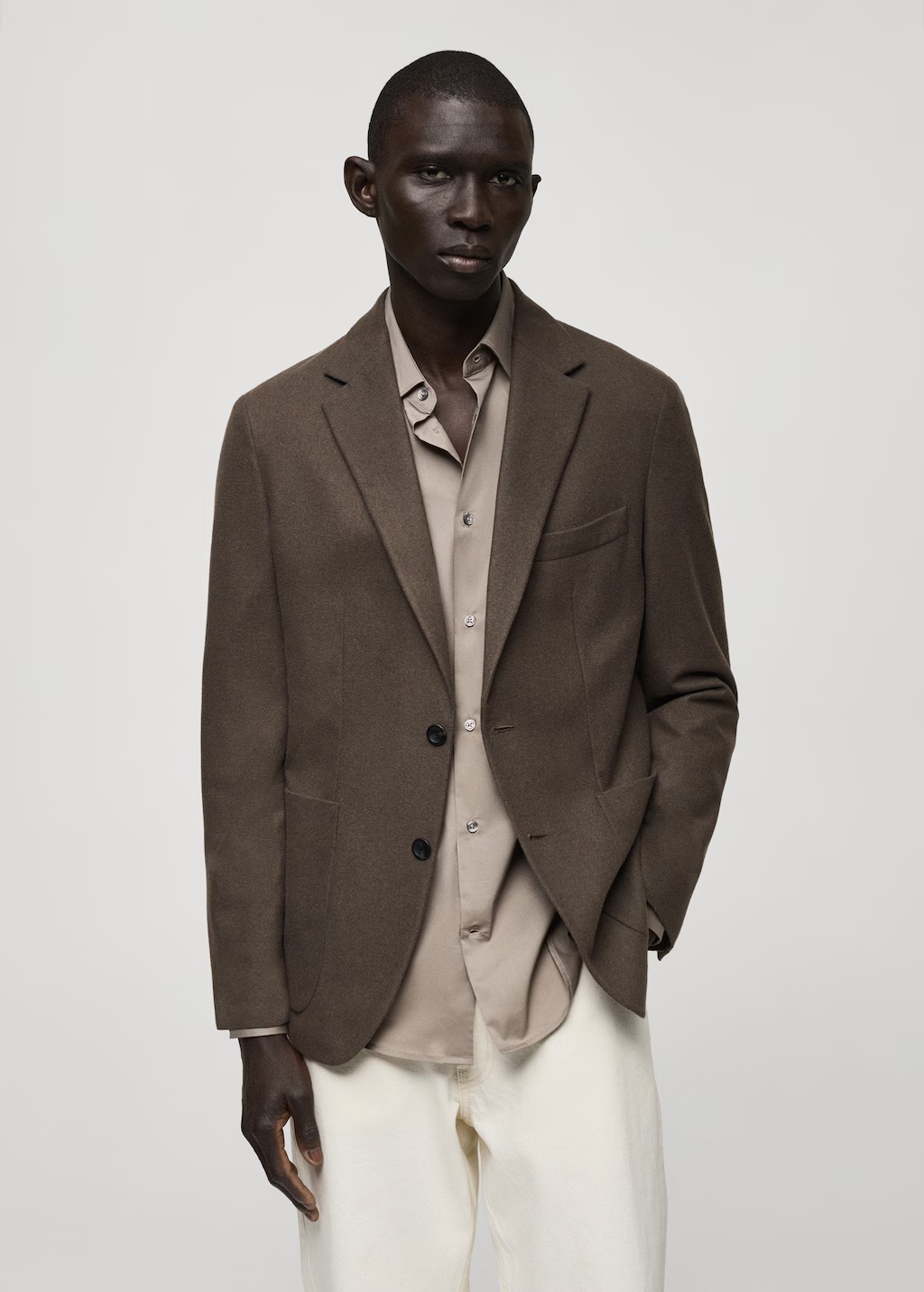 Slim fit wool blend blazer