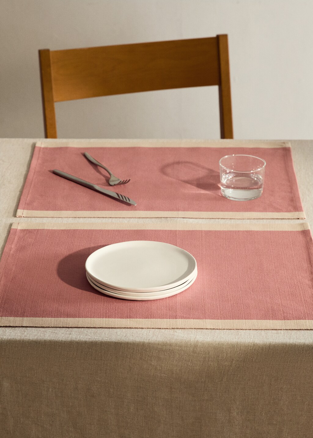 Cotton yarn-dyed striped placemat