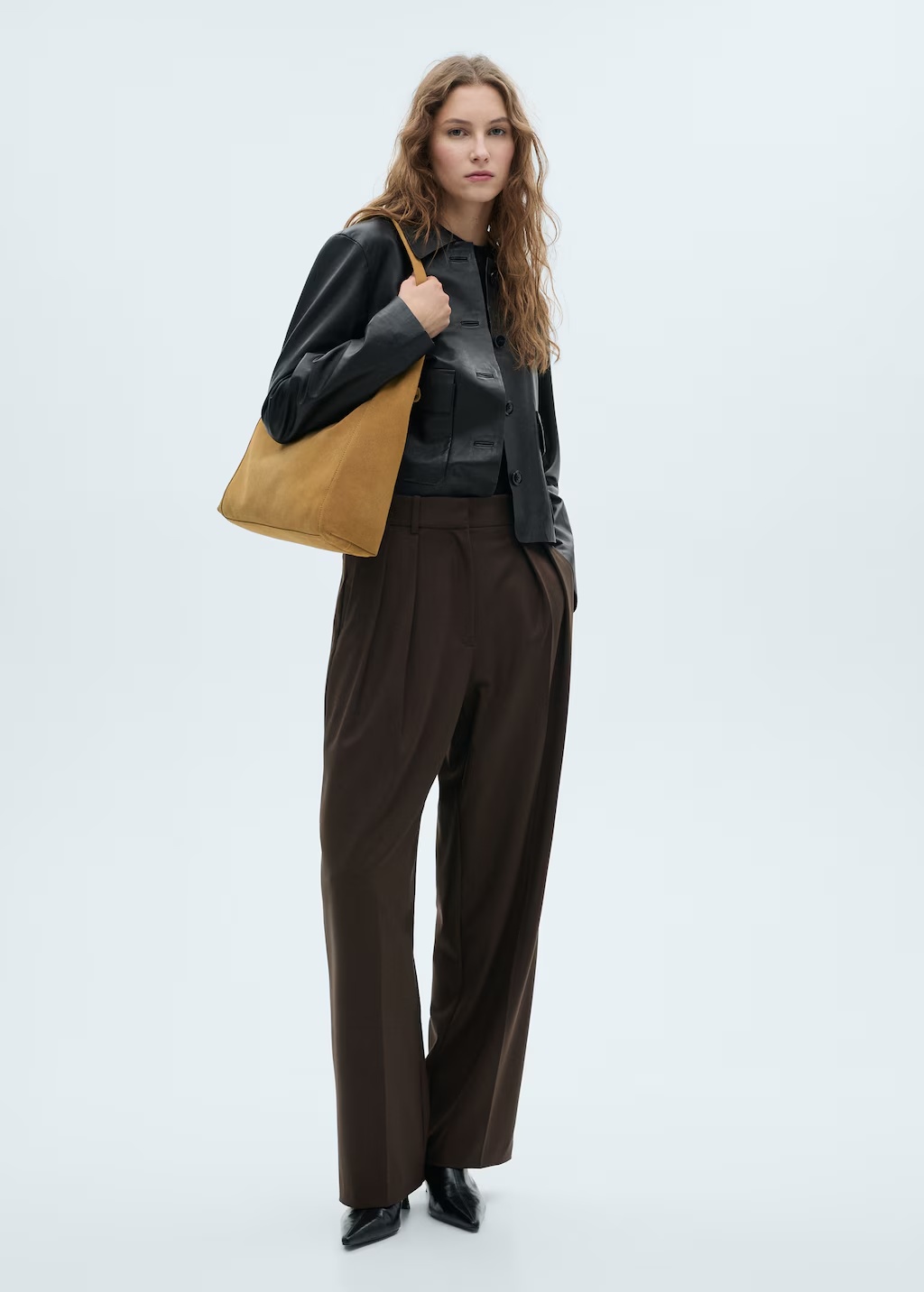 Suede shopper bag